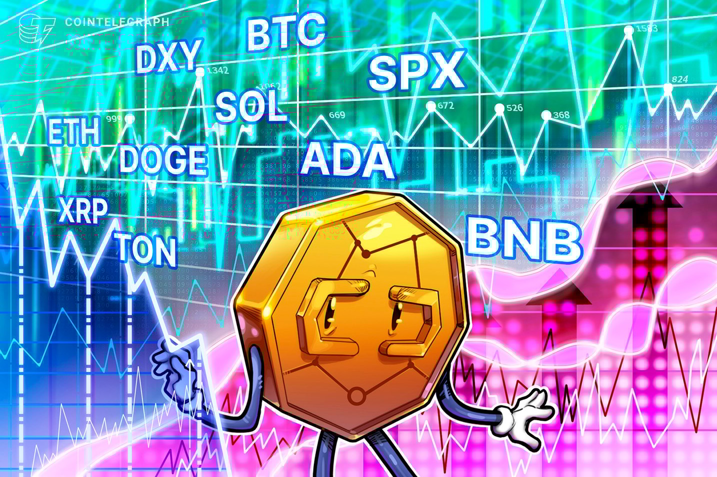 Price analysis 4/8: SPX, DXY, BTC, ETH, BNB, SOL, XRP, DOGE, ADA, TON