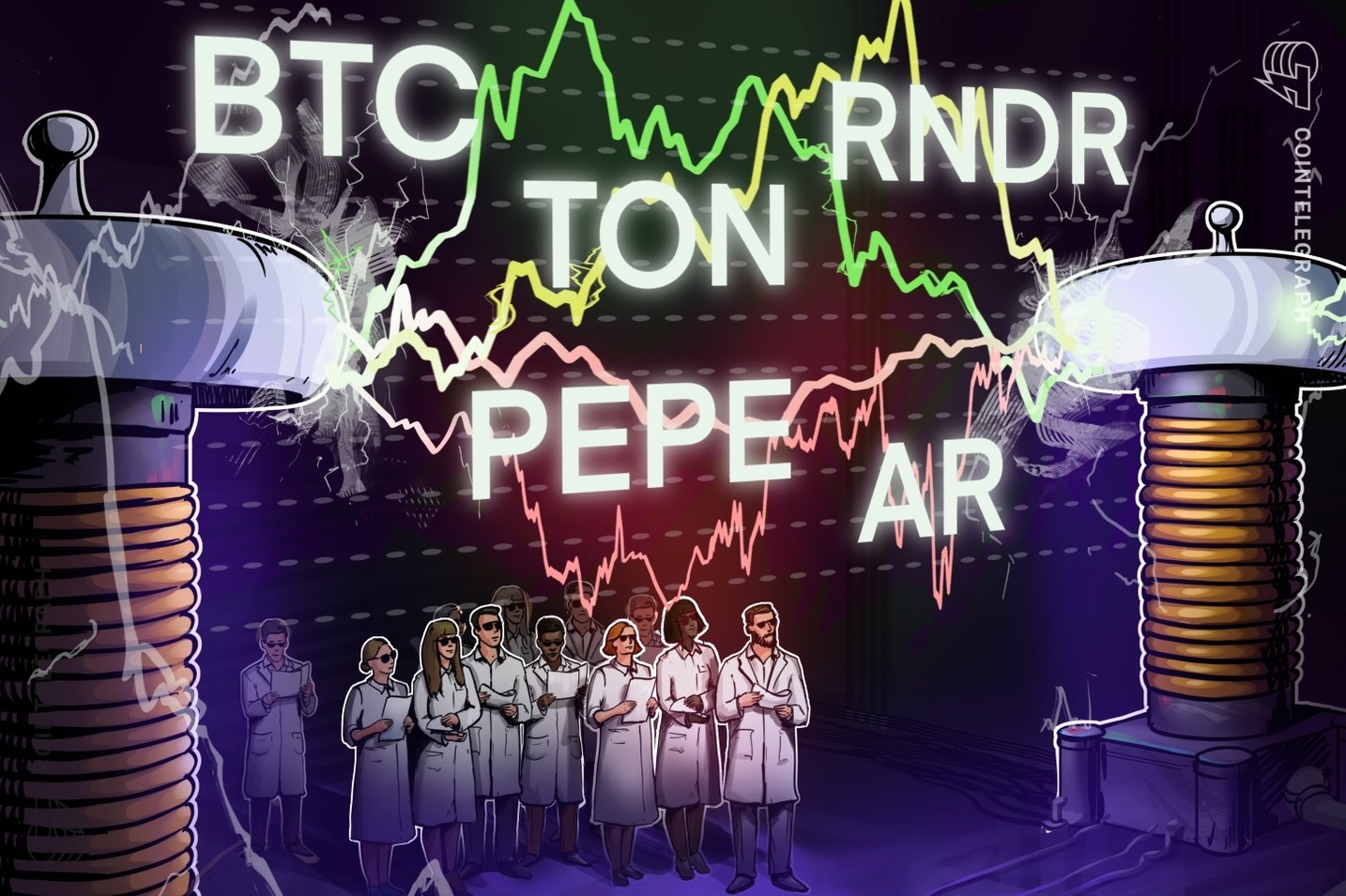 Bitcoin negocia de lado enquanto TON, RNDR, PEPE e AR piscam sinais de alta