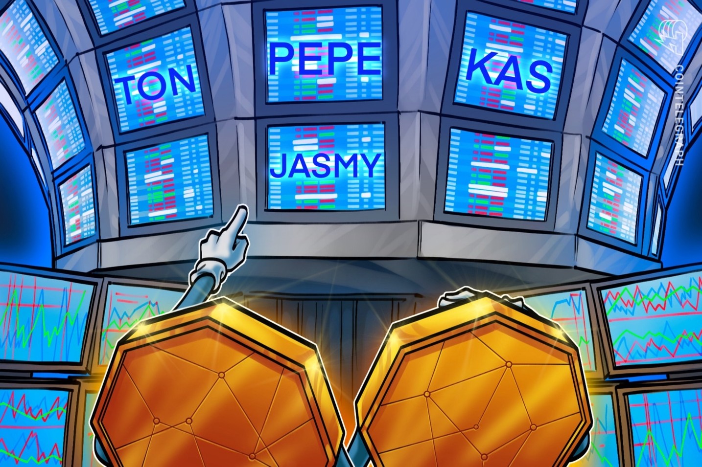 O preço do Bitcoin em queda à medida que TON, PEPE, KAS e JASMY chamam a atenção dos traders