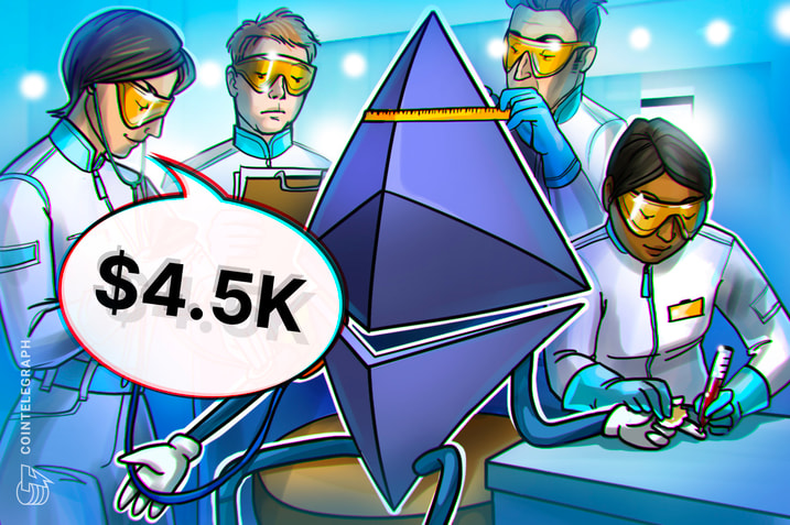 Ethereum восстановился до $4500 после падения ниже $3900