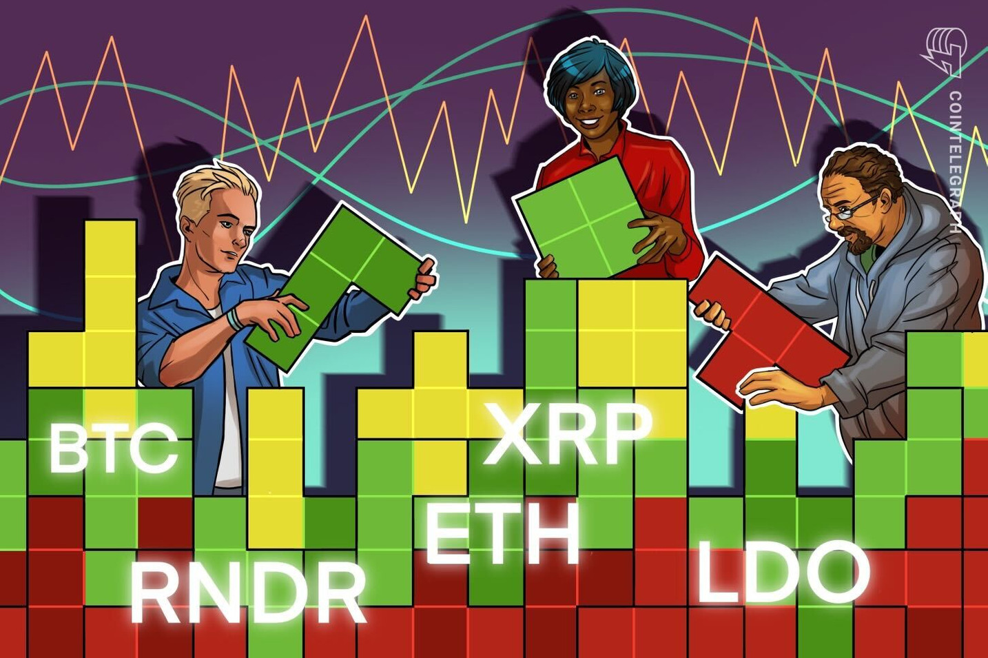 La ausencia de cambios notables en el precio de bitcoin podría provocar repuntes en ETH, XRP, LDO y RNDR