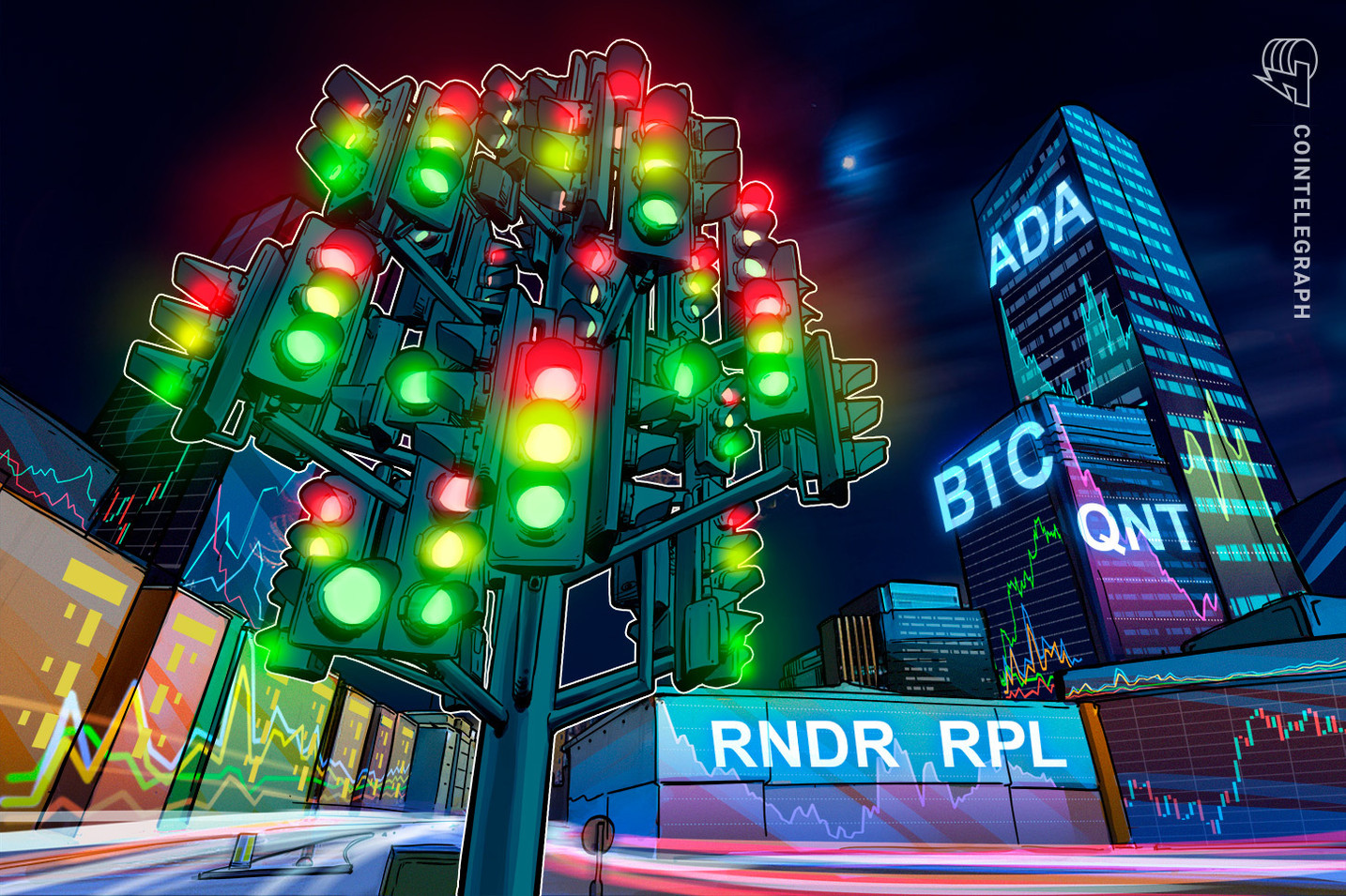 Preço do Bitcoin mostra sinal de alta que pode beneficiar valorização de ADA, QNT, RNDR e RPL