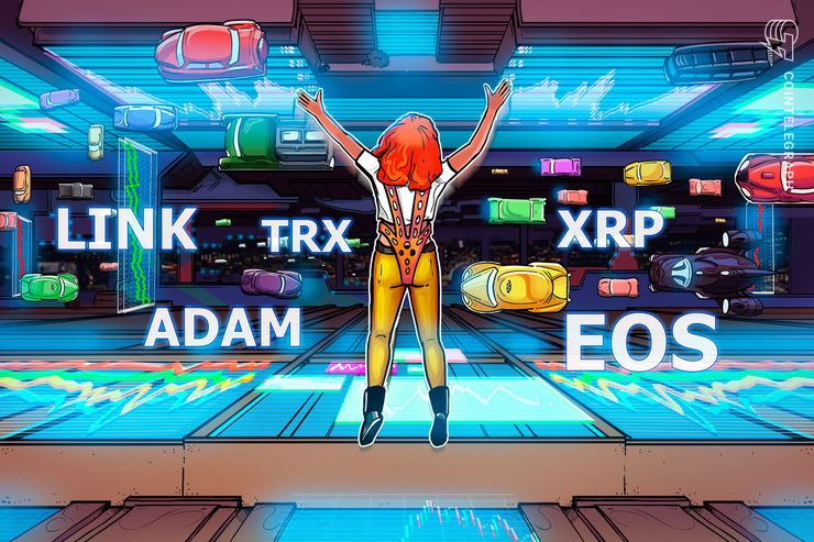 상승률 기준 상위 5대 코인 : LINK, TRX, EOS, XRP, ADA