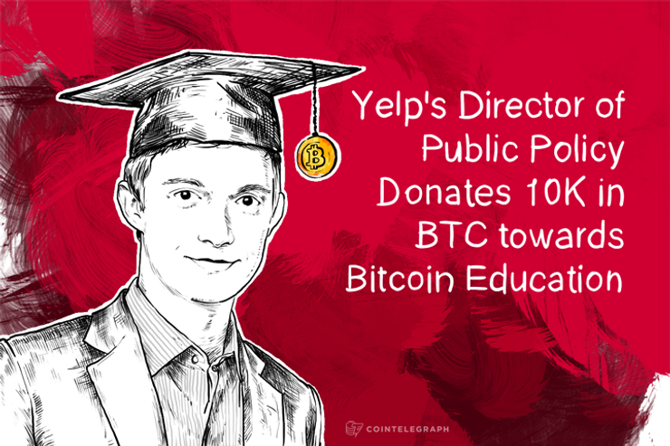 Yelp's Director of Public Policy Donates 10K in BTC towards Bitcoin Education