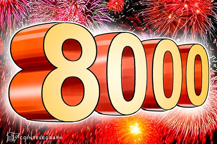 Bitcoin rompe os US $ 8.000 seguindo um grande drible