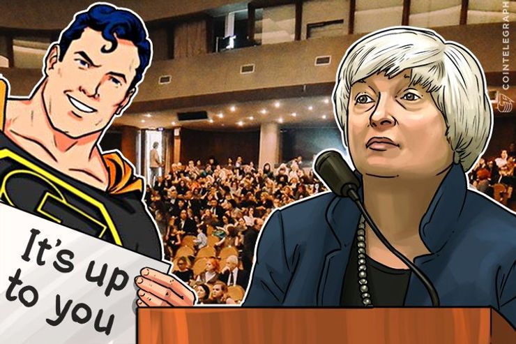 Nagradna igra: Cointelegraph Bitcoin Sign Guy 2017