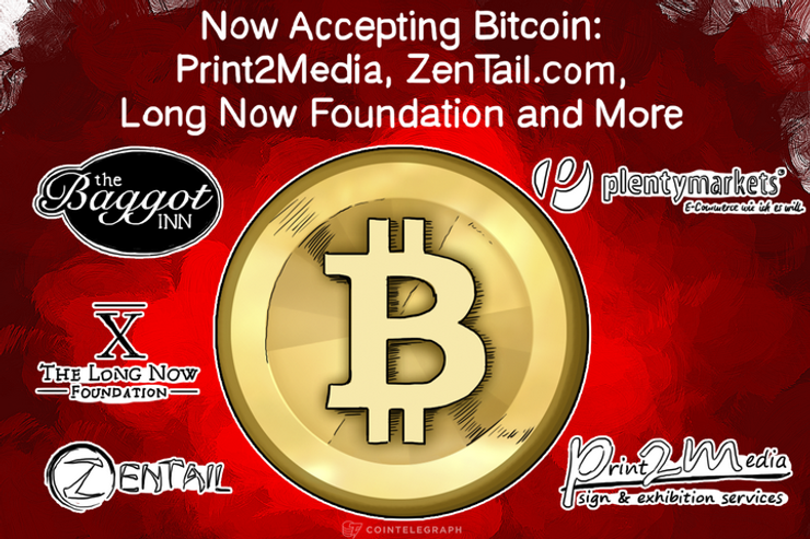 Now Accepting Bitcoin: Print2Media, ZenTail.com, Long Now Foundation and More