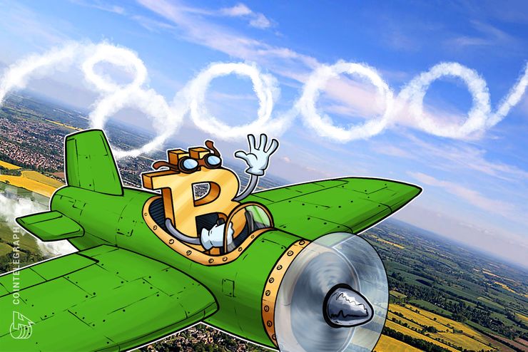 Bitcoin rompe os US $ 8.000 enquanto as altcoins acompanham recuperação leve