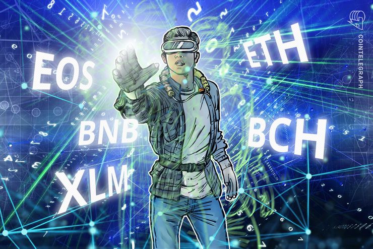 Übersicht über die Top-5-Krypto-Performer: EOS, Ethereum, Bitcoin Cash, Binance Coin, Stellar