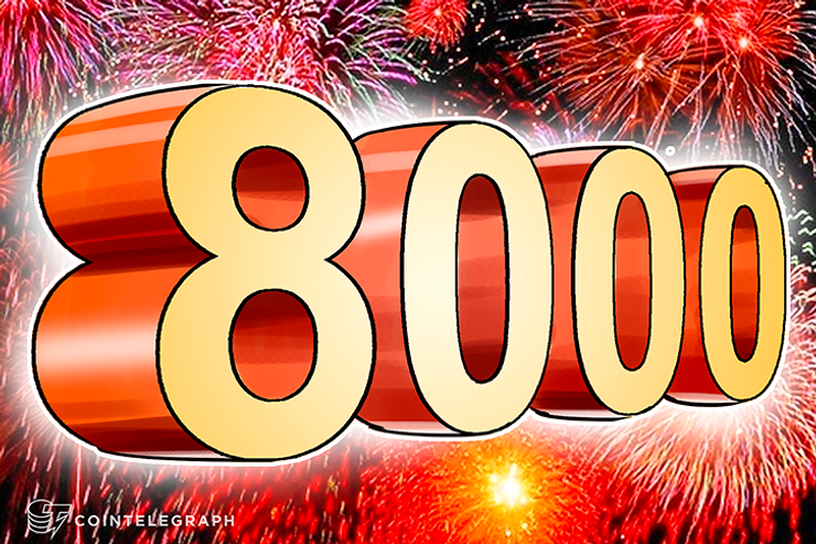 Bitcoin rompe os US $ 8.000 seguindo um grande drible