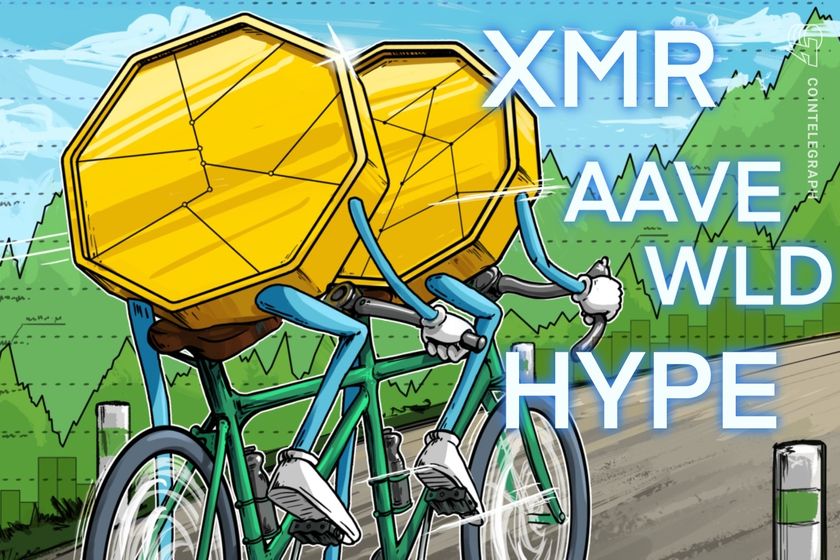 Bitcoin holds key support as HYPE, XMR, AAVE, WLD lead altcoin rally