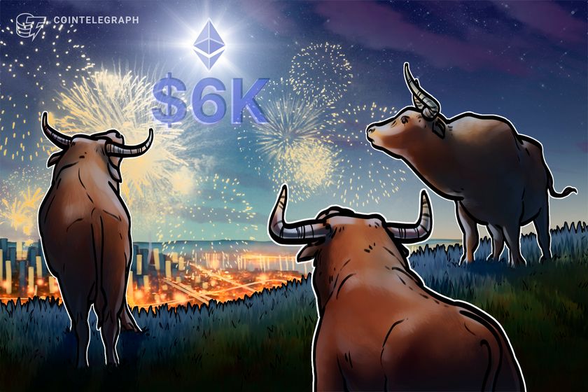 Ether bull flag targets K as ETH supply on exchanges falls to 12%