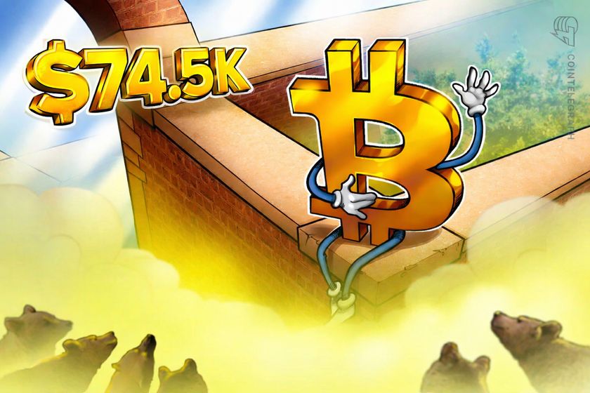 Mercado de baixa pode acabar se Bitcoin retomar $74.500